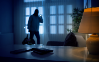 burglar inside a home